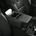 Premium black quilted leather center console organizer
