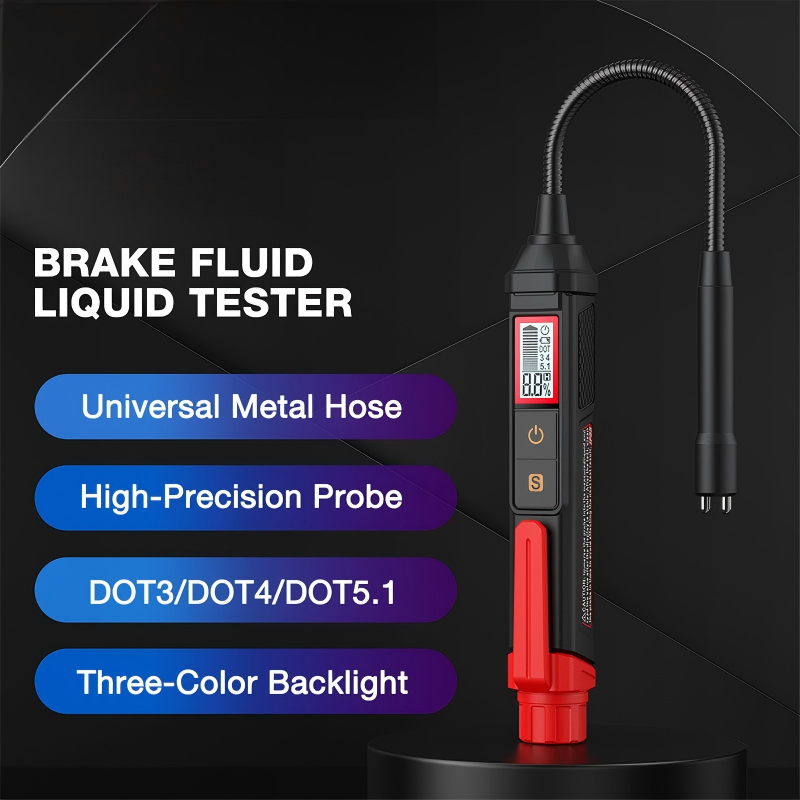 Brake Fluid Tester – 3-Color Backlight Alert